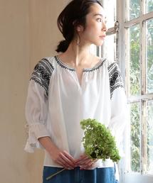 coen | 【Market】コットンエンブロイダリーブラウス(シャツ/ブラウス)