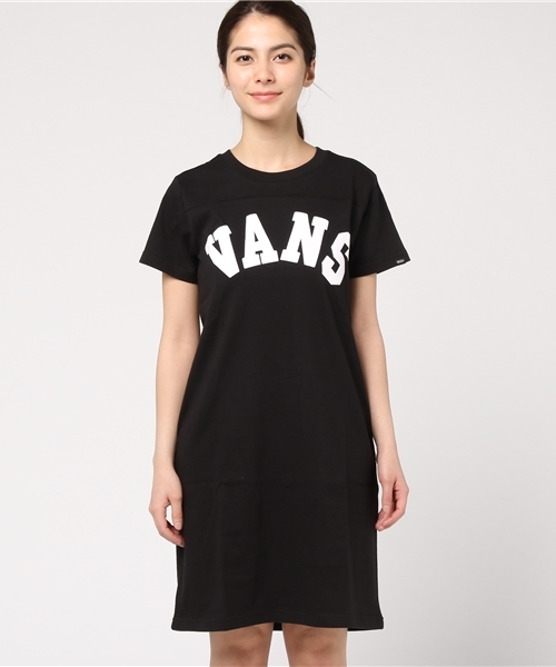 VANS（バンズ）の「【VANS】ロゴTシャツワンピース（ワンピース・レディース・ブラック/ホワイト・SMALL/MEDIUM）」の3枚目の写真