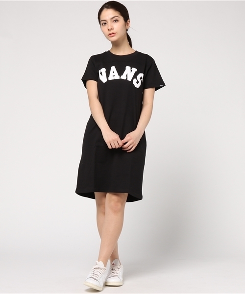 VANS（バンズ）の「【VANS】ロゴTシャツワンピース（ワンピース・レディース・ブラック/ホワイト・SMALL/MEDIUM）」の6枚目の写真