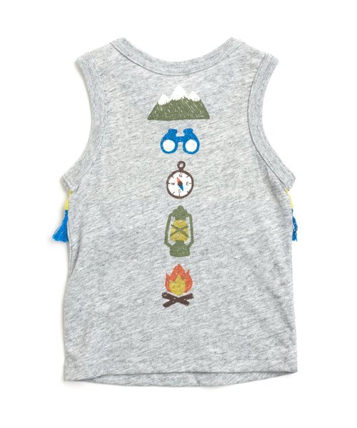 BIT'Z（ビッツ）の「2柄切替えフリンジタンクトップ（タンクトップ・キッズ・グレー/ターコイズブルー・95/100/90/80/120/110）」の5枚目の写真