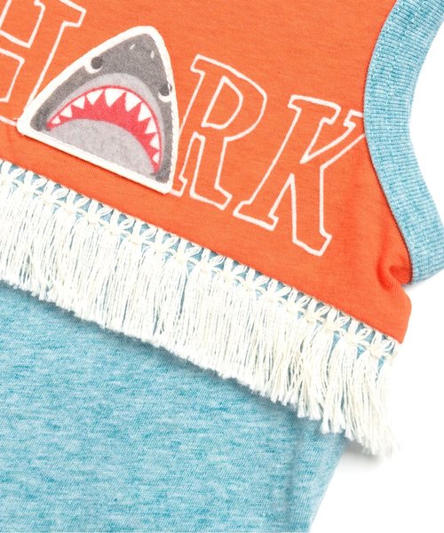 BIT'Z（ビッツ）の「2柄切替えフリンジタンクトップ（タンクトップ・キッズ・グレー/ターコイズブルー・95/100/90/80/120/110）」の8枚目の写真