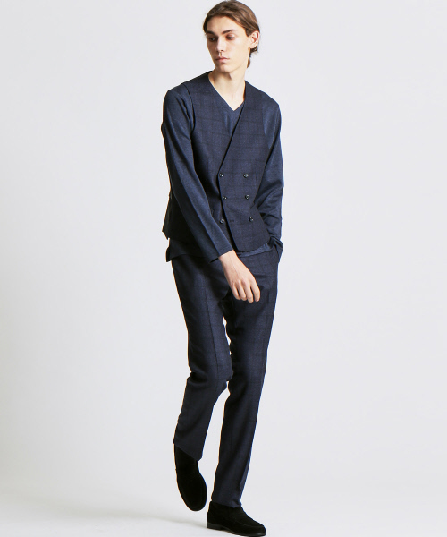 RECENCY OF MINE(リーセンシー オブ マイン)の「【Recency of Mine/3ピース対応】SUPER100sアムンゼングレンチェックパンツ (その他パンツ・メンズ・ネイビー/ブラウン・44/48/46)」の13枚目の写真