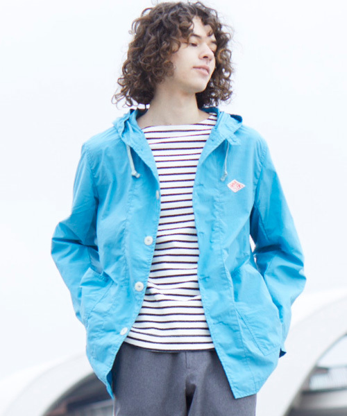 Danton(ダントン)の「【DANTON/ダントン】【別注】NYLON TAFFETAフーディーブルゾン #JD8781(ナイロンジャケット)」|ターコイズブルー