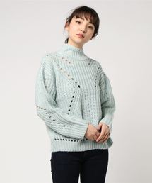 リラクシーなシルエットが大人の抜け感溢れるコーデをアシスト！ビッグケーブルゆるニットトップス/レディースセーター/長袖[C3105]神戸レタス