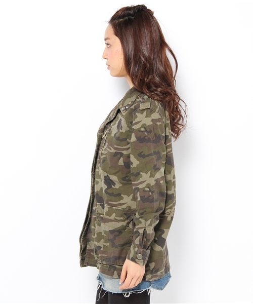 WEGO（ウィゴー）の「F2ミリタリージャケット（ミリタリージャケット・レディース・カーキ/その他1・FREE）」の4枚目の写真