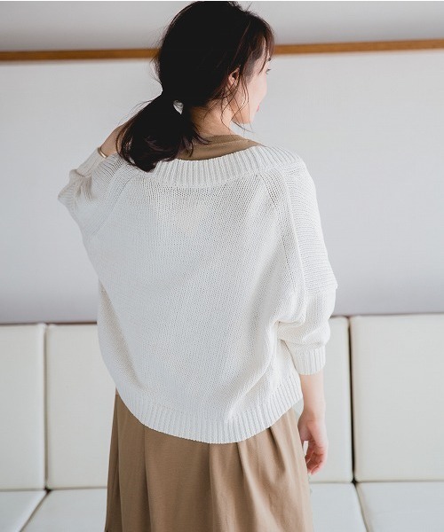 A part by（アパートバイ）の「1.5GClリリーヤーンカーディガン8S 　786959（カーディガン/ボレロ・レディース・ホワイト/ネイビー/グリーン/ピンク・FREE）」の18枚目の写真