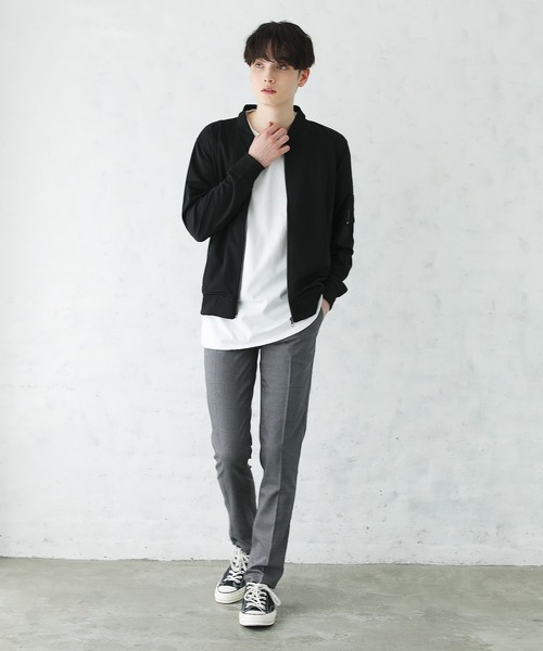 ASTRONOMY（アストロノミー）の「ハイブリッドストレッチMA-1ジャケット（MA-1・メンズ・キャメル/ネイビー/モカ/杢グレー/ブラック/ワイン/カーキ・XXL/S/M/XL/L）」の11枚目の写真