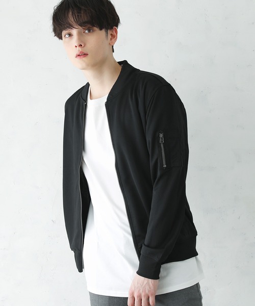 ASTRONOMY（アストロノミー）の「ハイブリッドストレッチMA-1ジャケット（MA-1・メンズ・キャメル/ネイビー/モカ/杢グレー/ブラック/ワイン/カーキ・XXL/S/M/XL/L）」の12枚目の写真