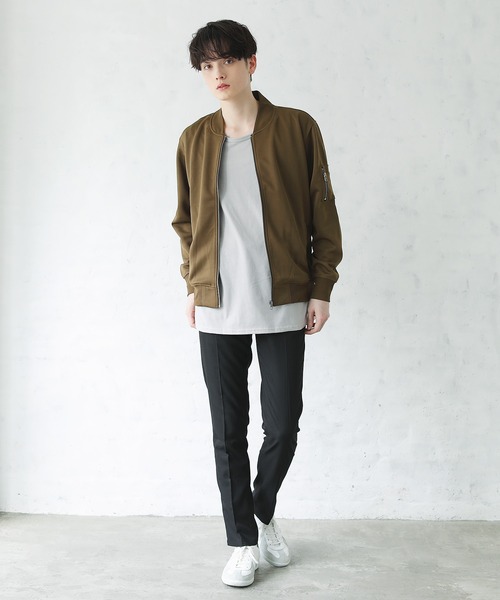 ASTRONOMY（アストロノミー）の「ハイブリッドストレッチMA-1ジャケット（MA-1・メンズ・キャメル/ネイビー/モカ/杢グレー/ブラック/ワイン/カーキ・XXL/S/M/XL/L）」の14枚目の写真