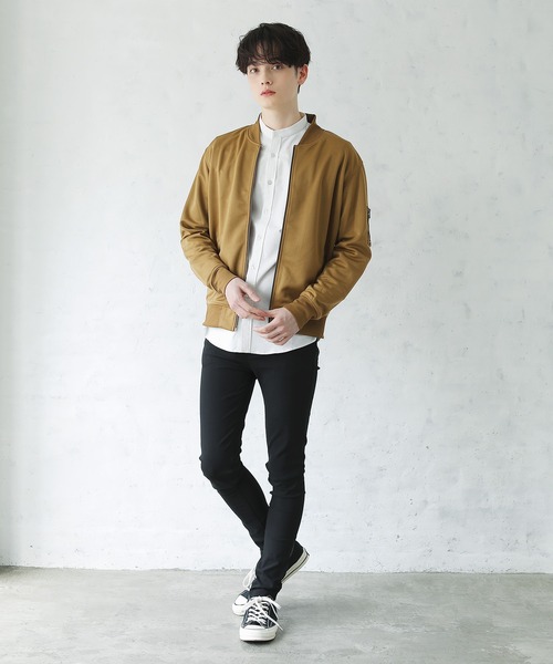 ASTRONOMY（アストロノミー）の「ハイブリッドストレッチMA-1ジャケット（MA-1・メンズ・キャメル/ネイビー/モカ/杢グレー/ブラック/ワイン/カーキ・XXL/S/M/XL/L）」の17枚目の写真