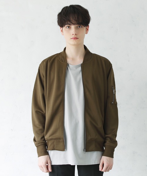 ASTRONOMY（アストロノミー）の「ハイブリッドストレッチMA-1ジャケット（MA-1・メンズ・キャメル/ネイビー/モカ/杢グレー/ブラック/ワイン/カーキ・XXL/S/M/XL/L）」の19枚目の写真