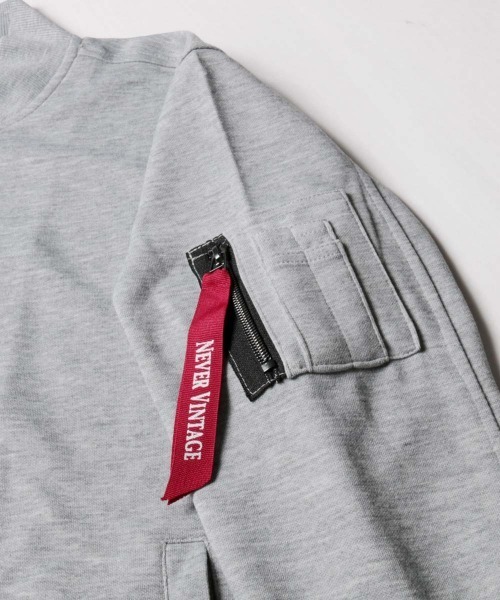 ASTRONOMY（アストロノミー）の「ハイブリッドストレッチMA-1ジャケット（MA-1・メンズ・キャメル/ネイビー/モカ/杢グレー/ブラック/ワイン/カーキ・XXL/S/M/XL/L）」の8枚目の写真