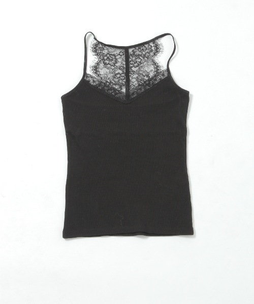 laboratory work(ラボラトリーワーク)の「バックレースキャミソール(キャミソール・レディース・ホワイト/ブラック/グレイッシュブルー・MEDIUM)」の2枚目の写真