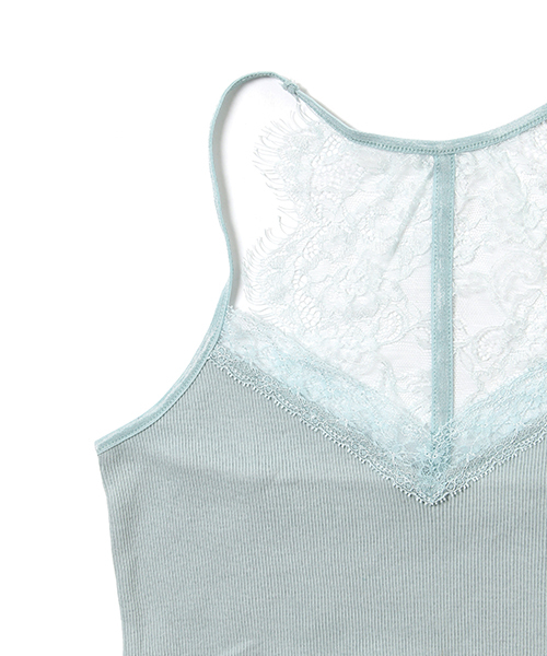 laboratory work(ラボラトリーワーク)の「バックレースキャミソール(キャミソール・レディース・ホワイト/ブラック/グレイッシュブルー・MEDIUM)」の5枚目の写真