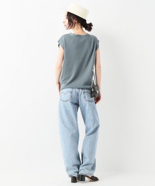 SLOBE IENA（スローブイエナ）の「総針ニュアンスフレンチカーディガン◆（カーディガン/ボレロ・レディース・ブラック/パープル/グリーン/アイボリー・FREE）」の6枚目の写真