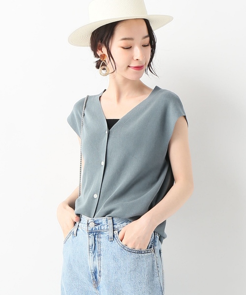 SLOBE IENA（スローブイエナ）の「総針ニュアンスフレンチカーディガン◆（カーディガン/ボレロ・レディース・ブラック/パープル/グリーン/アイボリー・FREE）」の14枚目の写真