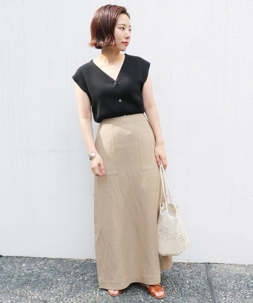 SLOBE IENA（スローブイエナ）の「総針ニュアンスフレンチカーディガン◆（カーディガン/ボレロ・レディース・ブラック/パープル/グリーン/アイボリー・FREE）」の16枚目の写真