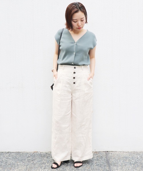 SLOBE IENA（スローブイエナ）の「総針ニュアンスフレンチカーディガン◆（カーディガン/ボレロ・レディース・ブラック/パープル/グリーン/アイボリー・FREE）」の18枚目の写真