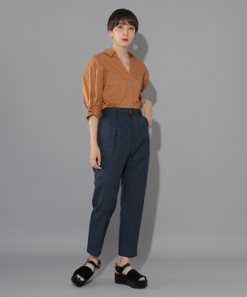 PAGEBOY（ページボーイ）の「ジャガード柄パンツ（その他パンツ・レディース・ネイビー/マスタード・FREE）」の3枚目の写真