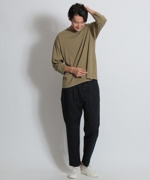 niko and...（ニコアンド）の「ピグメントシルクプルオーバー（Tシャツ/カットソー・メンズ・ベージュ/パープル/オフホワイト/グリーン・MEDIUM/LARGE）」の8枚目の写真