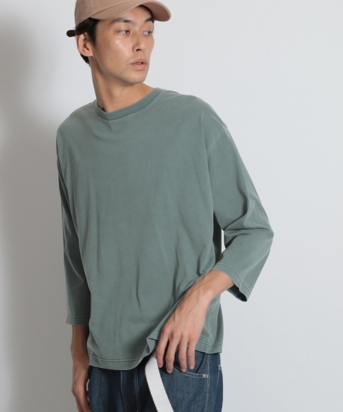 niko and...（ニコアンド）の「ピグメントシルクプルオーバー（Tシャツ/カットソー・メンズ・ベージュ/パープル/オフホワイト/グリーン・MEDIUM/LARGE）」の9枚目の写真