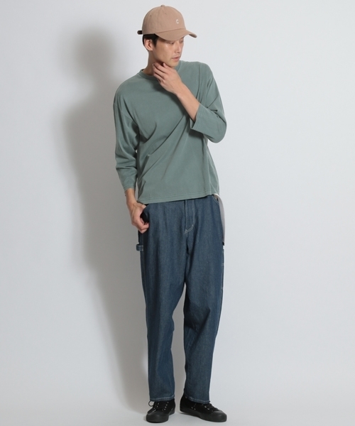 niko and...（ニコアンド）の「ピグメントシルクプルオーバー（Tシャツ/カットソー・メンズ・ベージュ/パープル/オフホワイト/グリーン・MEDIUM/LARGE）」の10枚目の写真