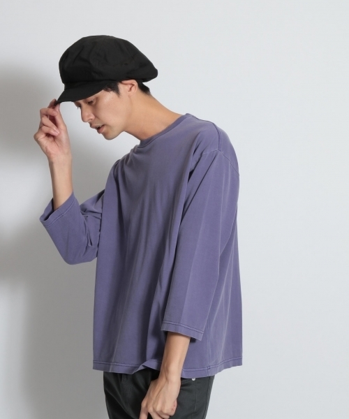 niko and...（ニコアンド）の「ピグメントシルクプルオーバー（Tシャツ/カットソー・メンズ・ベージュ/パープル/オフホワイト/グリーン・MEDIUM/LARGE）」の11枚目の写真