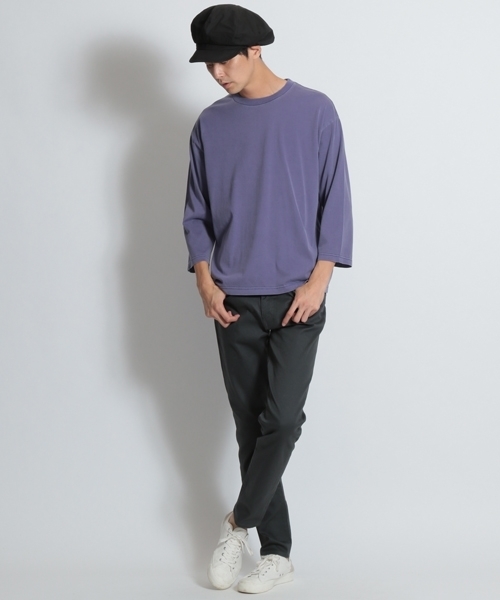 niko and...（ニコアンド）の「ピグメントシルクプルオーバー（Tシャツ/カットソー・メンズ・ベージュ/パープル/オフホワイト/グリーン・MEDIUM/LARGE）」の12枚目の写真