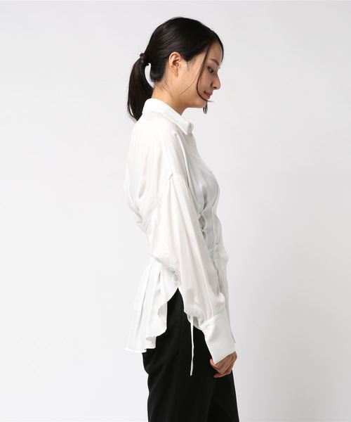 CASA FLINE 袖ダックブラウス　ホワイト シャツ – CASA FLINE