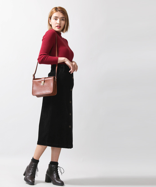 WEGO（ウィゴー）の「WEGO/コーデュロイ前ボタンナロースカート（スカート・レディース・ブラック/ブラウン/アイボリー/ライトグレー・FREE）」の19枚目の写真