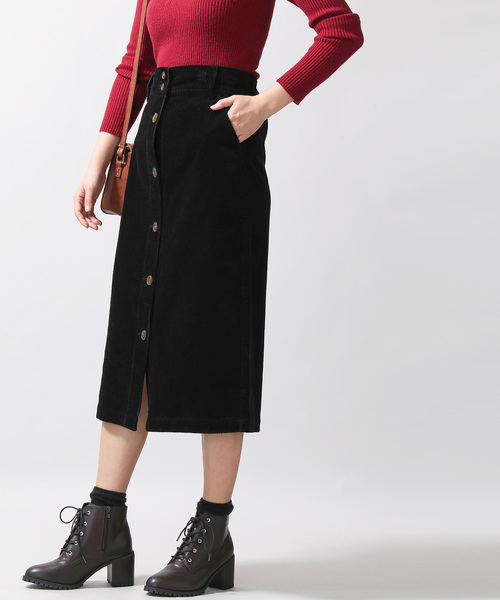 WEGO（ウィゴー）の「WEGO/コーデュロイ前ボタンナロースカート（スカート・レディース・ブラック/ブラウン/アイボリー/ライトグレー・FREE）」の17枚目の写真