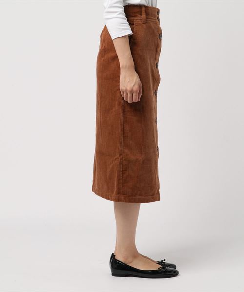 WEGO（ウィゴー）の「WEGO/コーデュロイ前ボタンナロースカート（スカート・レディース・ブラック/ブラウン/アイボリー/ライトグレー・FREE）」の8枚目の写真