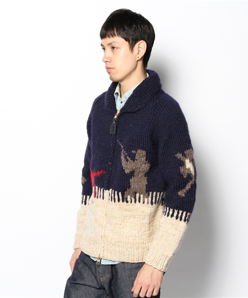 Canadian Sweater Company Ltd.(カナディアンセーター)の「CANADIAN SWEATER: ヘリテージヤーン ショールカラー カーディガン(カーディガン/ボレロ・メンズ・コバルトブルー/ネイビー・40/42/38)」の4枚目の写真