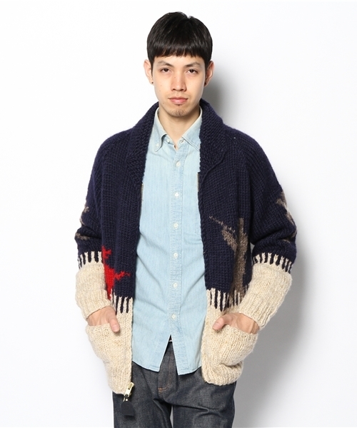 Canadian Sweater Company Ltd.(カナディアンセーター)の「CANADIAN SWEATER: ヘリテージヤーン ショールカラー カーディガン(カーディガン/ボレロ・メンズ・コバルトブルー/ネイビー・40/42/38)」の6枚目の写真