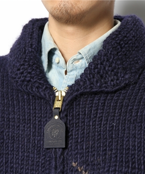 Canadian Sweater Company Ltd.(カナディアンセーター)の「CANADIAN SWEATER: ヘリテージヤーン ショールカラー カーディガン(カーディガン/ボレロ・メンズ・コバルトブルー/ネイビー・40/42/38)」の7枚目の写真