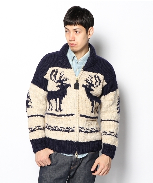 Canadian Sweater Company Ltd.(カナディアンセーター)の「CANADIAN SWEATER: ヘリテージヤーン ショールカラー カーディガン(カーディガン/ボレロ・メンズ・コバルトブルー/ネイビー・40/42/38)」の12枚目の写真
