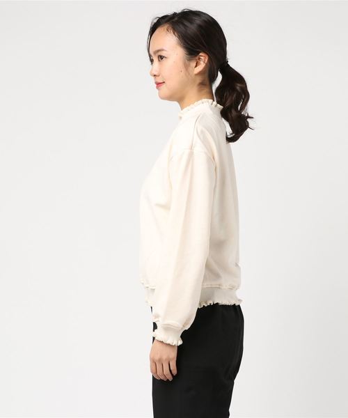 WEGO(ウィゴー)の「WEGO/フリルリブスウェット(スウェット・レディース・ベージュ/オフホワイト/サックスブルー/オレンジ・FREE)」の6枚目の写真