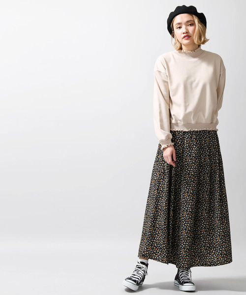 WEGO(ウィゴー)の「WEGO/フリルリブスウェット(スウェット・レディース・ベージュ/オフホワイト/サックスブルー/オレンジ・FREE)」の7枚目の写真