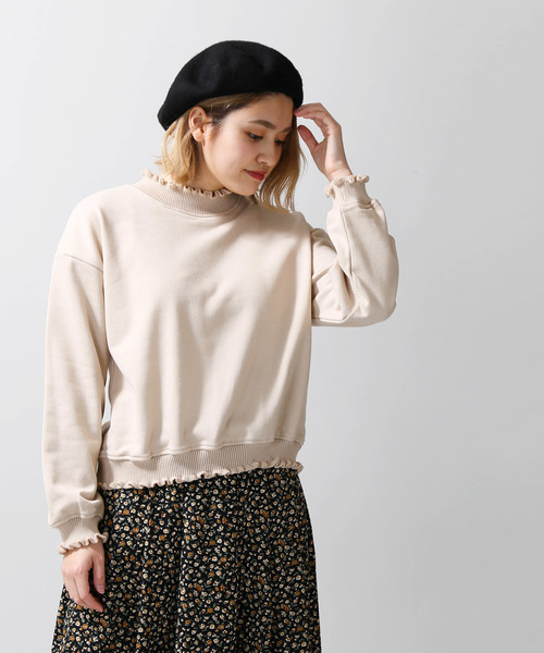 WEGO(ウィゴー)の「WEGO/フリルリブスウェット(スウェット・レディース・ベージュ/オフホワイト/サックスブルー/オレンジ・FREE)」の11枚目の写真