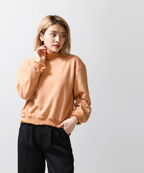 WEGO(ウィゴー)の「WEGO/フリルリブスウェット(スウェット・レディース・ベージュ/オフホワイト/サックスブルー/オレンジ・FREE)」の14枚目の写真