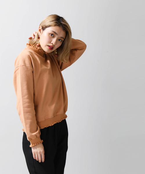 WEGO(ウィゴー)の「WEGO/フリルリブスウェット(スウェット・レディース・ベージュ/オフホワイト/サックスブルー/オレンジ・FREE)」の15枚目の写真