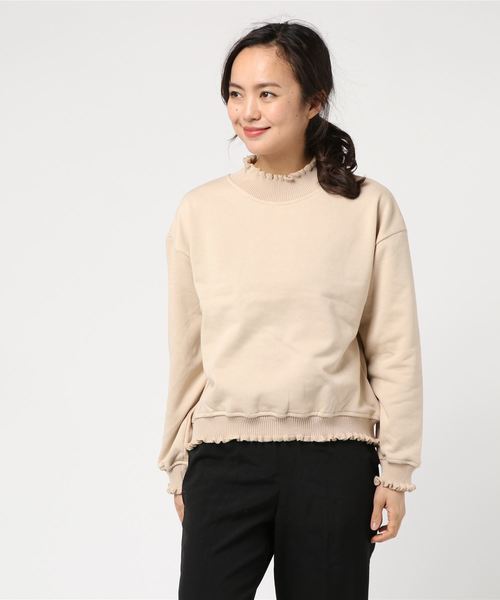 WEGO(ウィゴー)の「WEGO/フリルリブスウェット(スウェット・レディース・ベージュ/オフホワイト/サックスブルー/オレンジ・FREE)」の17枚目の写真