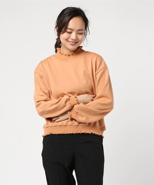 WEGO(ウィゴー)の「WEGO/フリルリブスウェット(スウェット・レディース・ベージュ/オフホワイト/サックスブルー/オレンジ・FREE)」の19枚目の写真