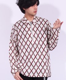 8(eight) | ハーフZIPシャツ 総柄 長袖(シャツ/ブラウス)