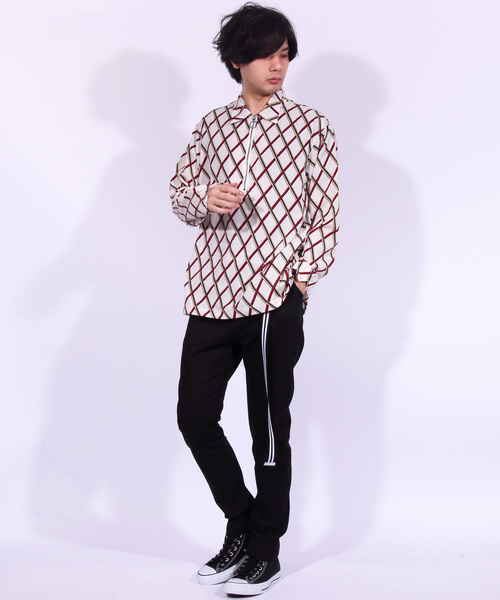 8(eight)(エイト)の「ハーフZIPシャツ 総柄 長袖(シャツ/ブラウス・メンズ・ブラック/ネイビー/ホワイト系その他/ホワイト系その他2・MEDIUM/LARGE)」の14枚目の写真