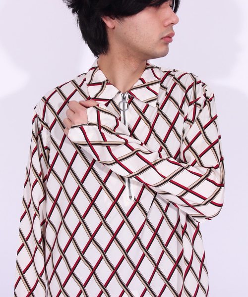 8(eight)(エイト)の「ハーフZIPシャツ 総柄 長袖(シャツ/ブラウス・メンズ・ブラック/ネイビー/ホワイト系その他/ホワイト系その他2・MEDIUM/LARGE)」の19枚目の写真