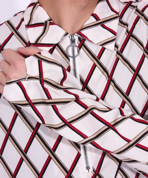 8(eight)(エイト)の「ハーフZIPシャツ 総柄 長袖(シャツ/ブラウス・メンズ・ブラック/ネイビー/ホワイト系その他/ホワイト系その他2・MEDIUM/LARGE)」の22枚目の写真