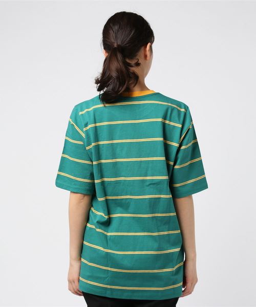 DING（ディング）の「DING/MINDボーダーTシャツ（Tシャツ/カットソー・レディース・ネイビー/グリーン/イエロー・FREE）」の5枚目の写真