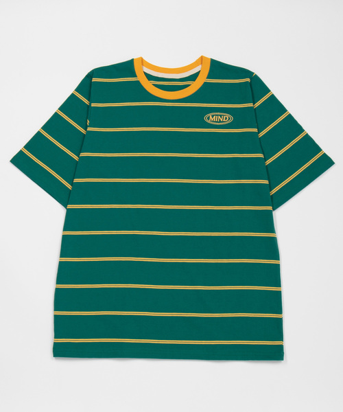 DING（ディング）の「DING/MINDボーダーTシャツ（Tシャツ/カットソー・レディース・ネイビー/グリーン/イエロー・FREE）」の6枚目の写真