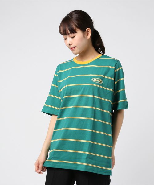 DING（ディング）の「DING/MINDボーダーTシャツ（Tシャツ/カットソー・レディース・ネイビー/グリーン/イエロー・FREE）」の17枚目の写真